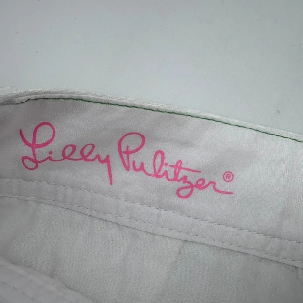 Lilly Pulitzer The Walsh Floral Print Shorts White Casual Size 2‎ Summer Beach